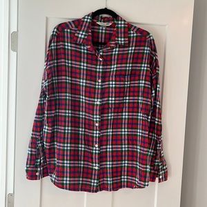 Old navy plaid cotton boyfriend shirt